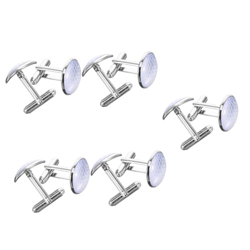 Veemoon 5 Paare Herren Manschettenknöpfe Golf Design Elegantes Kristallglas Cufflinks für Anzüge Festliche Anlässe für Hochzeiten Jubiläen Langlebig Stylisch von Veemoon