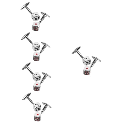 Veemoon 5 Paare Silberne Manschettenknöpfe für Herren Elegantes für Anzug Hemd Hochwertige Metallverarbeitung für Männer zu Besonderen Anlässen von Veemoon