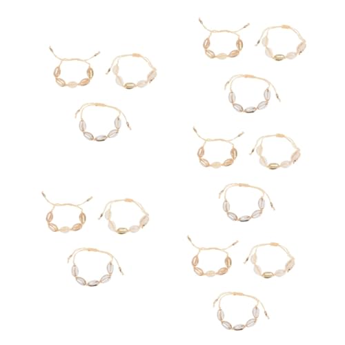Veemoon 5 Sätze Gewebtes Armband Häkeln Armbänder Kaurischnecke Schale Fußkettchen Strand Fußkettchen Strand Muschel Armband Verstellbares Muschelarmband Hülse 3 Stücke * 5 von Veemoon