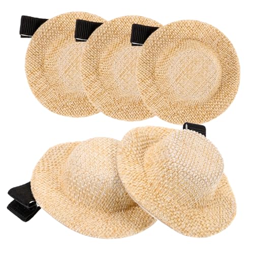 Veemoon 5 Stck. Kleine Strohhut-haarnadel Mädchen Haarspange Haarspangen Für Mädchen Kleinkind Winzige Hut-haarspangen Jay Mädchen Haarzubehör Hallo Mini Metall Khaki von Veemoon