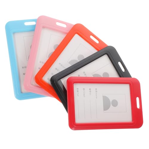 Veemoon 5 Stück Abs Kunststoff Schiebedeckel Ausweishalter Kartenhalter für Mitarbeiter Ausweis Buskarte Transparent Praktisch Robust Zufällige Farbe Zufällige Farbe von Veemoon