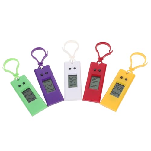 Veemoon 5 Stück Clip-on-Uhren, Schlüsselanhänger-taschenuhr, Mini-hängeuhr für Männer, Frauen, Kinder, Studenten (zufällige Farbe) von Veemoon