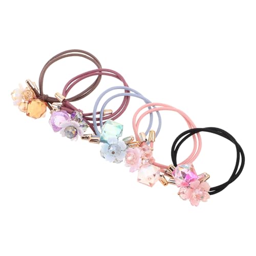Veemoon 5 Stück Dekorative Haarbänder mit Kristallblumen für und Mädchen Stilvolle Haaraccessoires und Armbänder Schwarz Blau und Braun von Veemoon