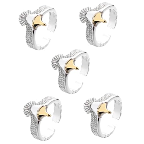 Veemoon 5 Stück Einstellbarer Damenring mit Antikem Adlerdesign Verstellbarer Finger Schmuck für Frauen Einzigartiger Vintage Ring für Geburtstage Hochzeiten Gefertigt von Veemoon