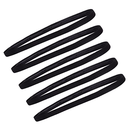 Veemoon 5 Stück Elastische Rutschfeste Stirnbänder Für Damen Und Herren Dicke Dehnbare Workout Haarbänder Für Sport Und Fitness von Veemoon