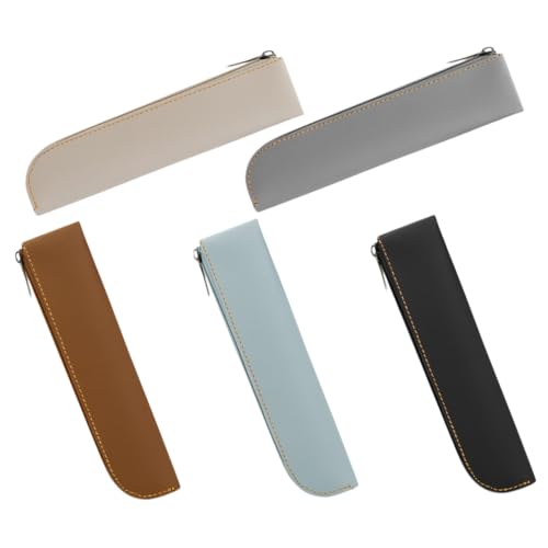 Veemoon 5stücke Großes Federmäppchen Aus Pu-Leder Mit Reißverschluss Hoher Kapazität Für Schreibwaren Organizer Für Schule Und Büro Leicht Zu Reinigen Und Langlebig von Veemoon