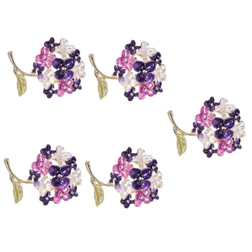 Veemoon 5 Stück Hortensien Brosche Broschen Stich Für Kleidung Dekorative Anstecknadeln Reverskragennadel Elegante Damen Brosche Modeaccessoires Für Frauen Hat Eine Süße von Veemoon