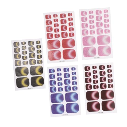 Veemoon 5 Stück Katzenaugen Glitzer Fußnagel Sticker für Vollabdeckung Press Fußnagel Wraps Backzeit Diy Nagelkunst Zubehör Einfach Anzuwenden Entfernen Veemoon 5 Stück Katzenaugen Glitzer Fußnagel Sticker für Vollabdeckung Press Fußnagel Wraps Backzeit Diy Nagelkunst Zubehör Einfach Anzuwenden Entfernen von Veemoon