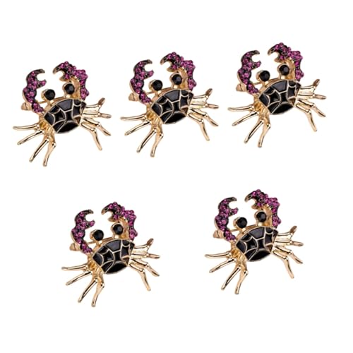 Veemoon 5 Stück Krebs Brosche Anstecknadel Pin für Damen Dekorativer Haarschmuck für Jacken Taschen Hüte Langlebig von Veemoon