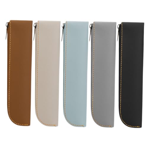 Veemoon 5stücke Federmäppchen Aus Pu-Leder Mit Großem Fassungsvermögen Stifteetui Mit Reißverschluss Organizer Für Schule Und Büro Minimalistisches Design Für Studenten von Veemoon