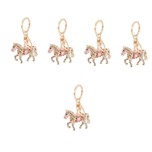 Veemoon 5 Stück Pferde Schlüsselanhänger mit Strasssteinen Glänzendes Pferde Pendant für Taschen Schlüssel Geldbörsen Autoschlüssel Dekoratives Accessoire für Pferdeliebhaber von Veemoon