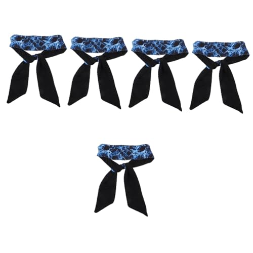 Veemoon 5 Stück Sportliches Elastisches Schweißband für Damen Herren Bequeme Atmungsaktive Kopfbedeckung für Fitness Rutschfestes Design Blitzblau für Sport Freizeit von Veemoon