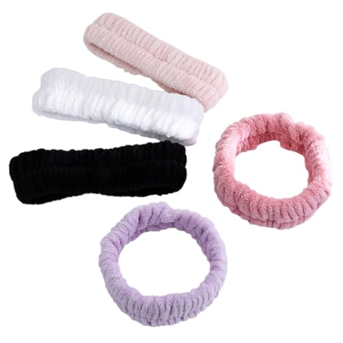 Veemoon 5 Stück Teiliges Damen Haarband Weiches Hautfreundliches Stirnband zum Waschen und Schminken Modische Farben Elastisch und Langlebig für Gesichtspflege Spa und Alltag von Veemoon