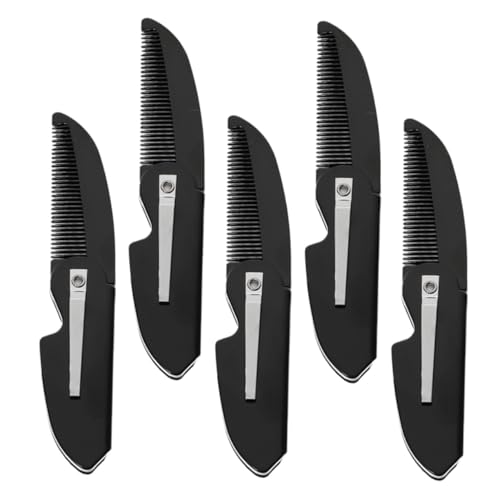 Veemoon 5 Stück Teiliges Faltbares Bartkamm Robustem Kunststoff Kompakt Leicht Klein für Herren Bart Schnurrbartpflege Tragbar für Styling und Vielseitiges Haar Bartstyling Unterwegs von Veemoon