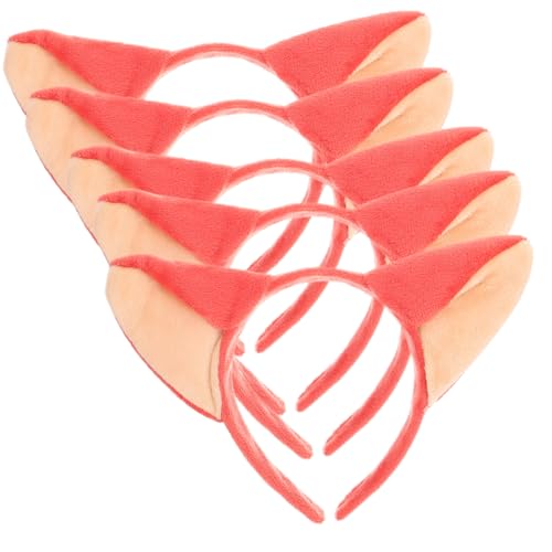 Veemoon 5 Stück Teiliges Fuchsohren Stirnband Cosplay Kopfschmuck für Mädchen Party Karneval Halloween Kostüm Zubehör Weiches Material Bequem und Langlebig für Geburtstagsfeiern und von Veemoon