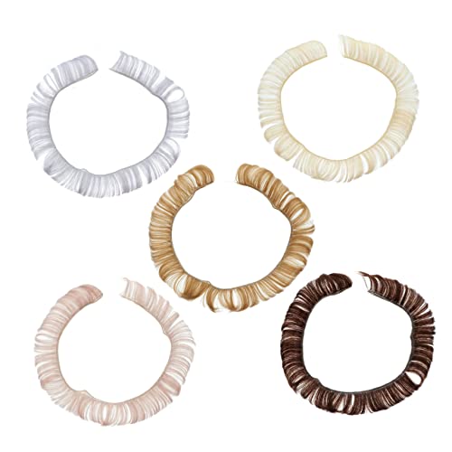 Veemoon 5 Stück Teiliges Hitzebeständige Puppenhaar Perückenstücke DIY Kurzhaar Bangs Haarteile für Puppen Bastelbedarf Langlebig und Einfach zu Befestigen von Veemoon