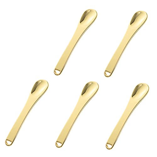 Veemoon 5 Stück Teiliges Kosmetikspatel aus Robustem Zinklegierung Mini Löffel für Gesichtscreme Augencreme Masken zum Dosieren und Auftragen Wiederverwendbar von Veemoon