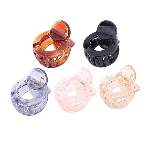 Veemoon 5 Stück Teiliges Mini Haarklammern in Verschiedenen Farben Kunststoff Haarklammern für und Mädchen Schwarz Braun Champagner Transparent Rutschfeste Haarclips für Effektive von Veemoon
