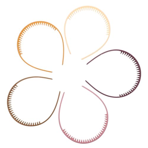 Veemoon 5 Stück Teiliges Rutschfestes Haarband mit Dichten Zähnen Farbige Haarreifen aus Kunststoffharz Haarschmuck Accessoires für Mädchen Geeignet für Partys und Alltag von Veemoon