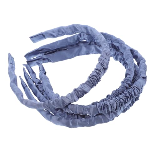 Veemoon 5 Stück Teiliges Satin Stirnband für Damen Eleganter Blauer Haarschmuck Rutschfestes Weiches Haarband für Gesichtspflege Alltag und Festliche Anlässe Wie Halloween und Weihnachten von Veemoon