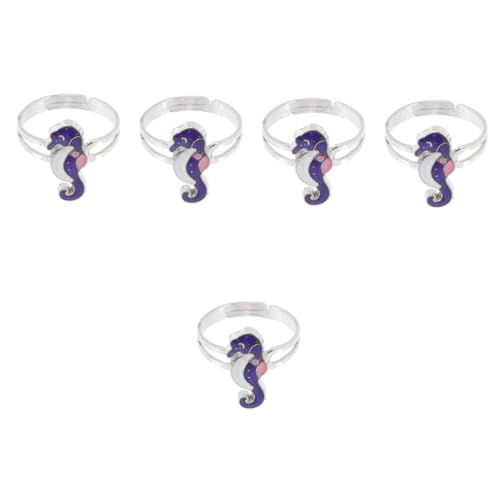 Veemoon 5 Stück Tierischer Stimmungsring Verstellbarer Farbwechselring Design für Erwachsene Thermochromischer Fingerring für Partys von Veemoon
