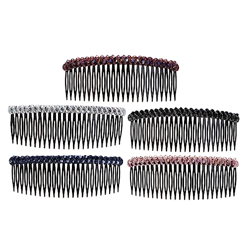 Veemoon 5 Stück Strass Haarkämme Für Damen Große Haarspangen in Schwarz Silber Und Pink Dekorative Haarkämme Für Hochzeiten Und Partys Stilvolles Haarzubehör Mit von Veemoon