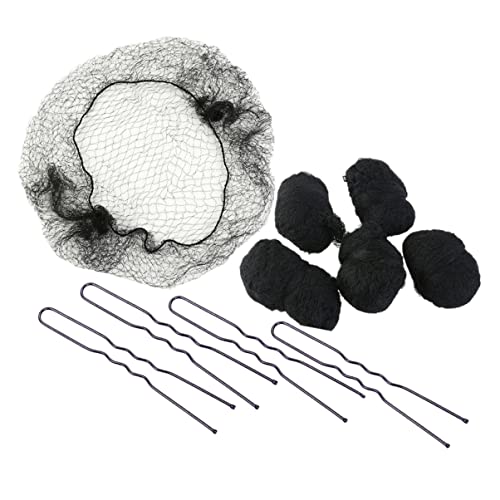 Veemoon 50 Stück Micro Nylon Haarnetze Unsichtbares Elastisches Mesh für Ballett Dutt Geeignet für Frauen und Mädchen Schwarz Lose Verpackung U Form Haarnadeln von Veemoon