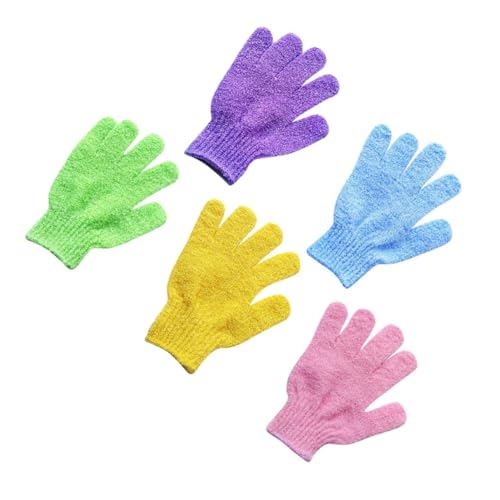 Veemoon 5paare Bade-peeling-handschuhe Fünf Finger Körperpeeling-handschuhe Für Bad Dusche Sauna Für Männer Und Frauen von Veemoon