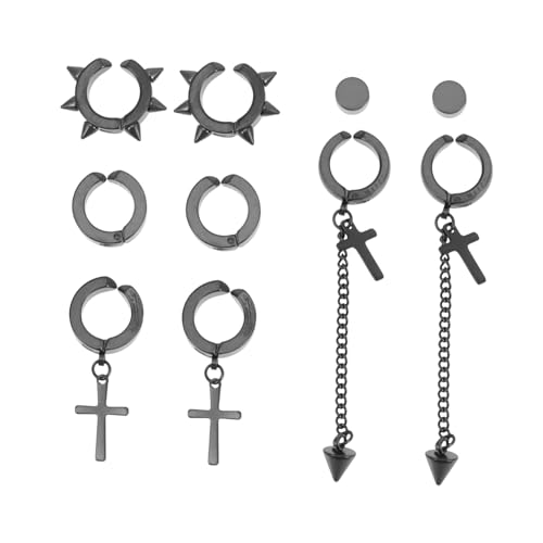 Veemoon 5paare Ohrclips Mit Kreuz-design Ohrmanschetten Für Damen Ohrschmuck Leicht Und Tragbar Geeignet Für Besondere Anlässe Und Outfits von Veemoon