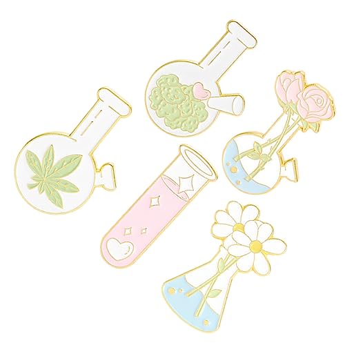 Veemoon 5Stücke Mini Flasche Cartoon Brosche Teiliges Wissenschaftsbecher Abzeichen für Kleidung Taschen Rucksäcke Kreative Lustige Anstecknadeln für Freunde von Veemoon