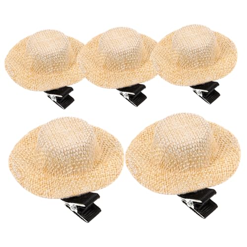 Veemoon 5Stücke Süße Mini Hut Haarspangen für Dekorative Haaraccessoires für Partys Langlebig Sandfarbener Ausführung von Veemoon