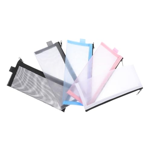 Veemoon 5stücke Stifte Tasche Aus Nylon Transparent Leicht Und Robust Mit Reißverschluss Für Stifte Bleistifte Lineale Und Zubehör Für Zuhause Und Schule von Veemoon