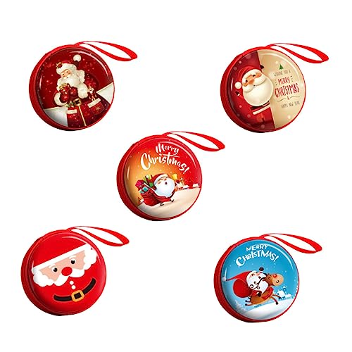 Veemoon 5er Set Weihnachten Cartoon Geldbörsen - Tragbare Aufbewahrungsbox Für Süße Weihnachtsleckereien - Ideale Geschenkidee Für Zufallsmuster von Veemoon