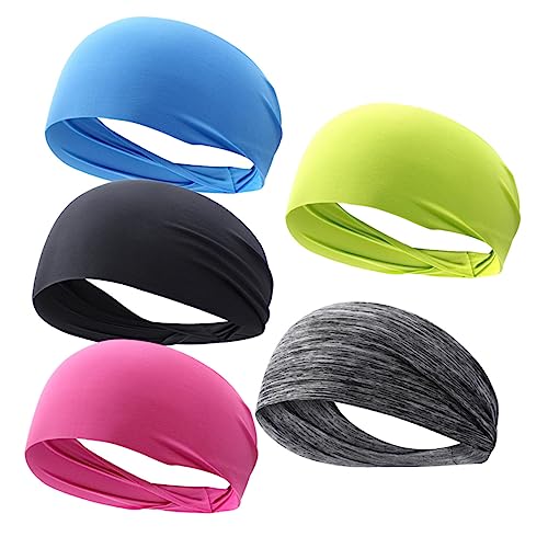 Veemoon 5stücke Elastischer Haarreifen Für Damen Yoga-stirnband Sport-stirnband Fitness-haarband Haar-accessoire Atmungsaktiv Schweißabsorbierend Mit Rutschfestem Design Für Make-up von Veemoon