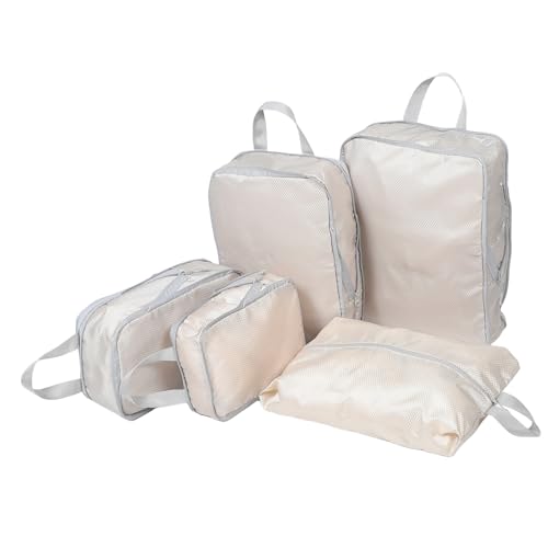 Veemoon 5stücke Kompressions-packwürfel Set Für Reisen Set Aus Robustem Wasserdichtem Polyester Praktische Organizer Für Kleidung Schuhe Und Toilettenartikel Für Männer Und Frauen von Veemoon