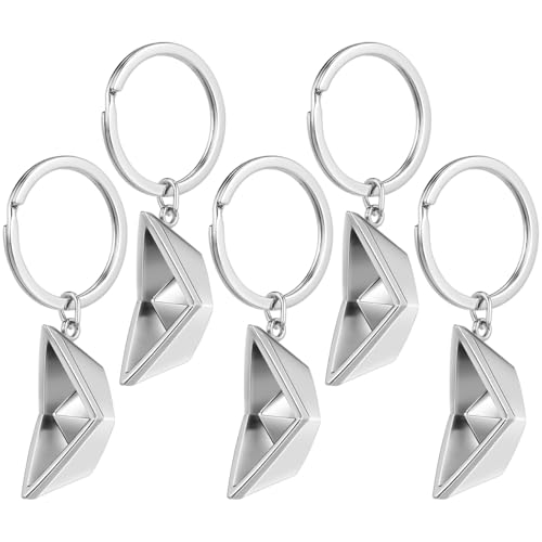 Veemoon 5Stücke Teiliges Metall Papierboot Schlüsselanhänger Einzigartiger Schlüsselhalter Lustiger Schlüsselring für Männer und Frauen Deko von Veemoon