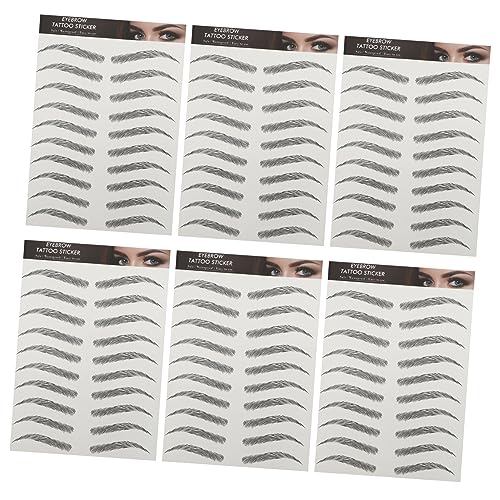 Veemoon 6 Blätter Augenbrauen Tattoos Wasserdichte Temporäre Augenbrauen Aufkleber für Einen Natürlichen Look Einfach Anzuwenden Makeup Kenntnisse Erforderlich von Veemoon