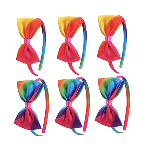 Veemoon 6stücke Schleifen-kopfschmuck Regenbogen Haarspangen Junge Mädchen Stirnbänder Haarbänder Aus Strapazierfähigem Material Für Geburtstage Fotoshootings von Veemoon