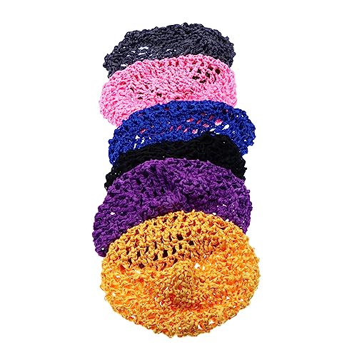 Veemoon 6 Stück Hochwertige Pack Handgehäkelte Haarnetze für Damen Atmungsaktive Zufälligen Farben für Einen Angenehmen Schlaf und Praktischen Gebrauch Zufällige Farbe Zufällige Farbe von Veemoon