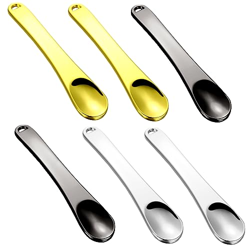 Veemoon 6 Stück Kosmetikspatel aus Zinklegierung Kleine Make Up Löffel für Gesichtscreme und Masken Leicht zu Reinigen für Hautpflege von Veemoon