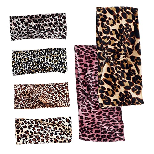 Veemoon Leoparden Sport Stirnbänder Für Damen 6 Stück Elastische Yoga Schweißbänder Rutschfestes Haarband Für Workout Und Laufen Bequemes Und Stylisches Zubehör Für Fitness Und von Veemoon