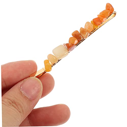 Veemoon 6 Stück Natürliche Stein Haarspangen Teiliges Metall Haarklammern für Dickes Haar Leichte Langlebige Haarnadeln mit Edelstein Geeignet für Frauen und Mädchen Styling Accessoires von Veemoon