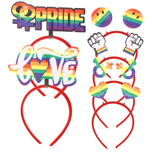 Veemoon 6 Stück Regenbogen Pride Kopfbedeckung Unisex Party Dekoration für Lgbtq Veranstaltungen Langlebig und Bequem für Unvergessliche Fotos mit Freunden Farbenfrohes Design für Pride von Veemoon