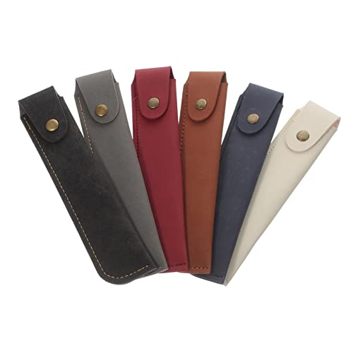 Veemoon 6stücke Stifthülle Aus Pu-Leder Praktischer Stifthalter Schützende Hülle Für Füllfederhalter Kugelschreiber Und Bleistifte Leicht Und Tragbar Für Schule Und Büro von Veemoon