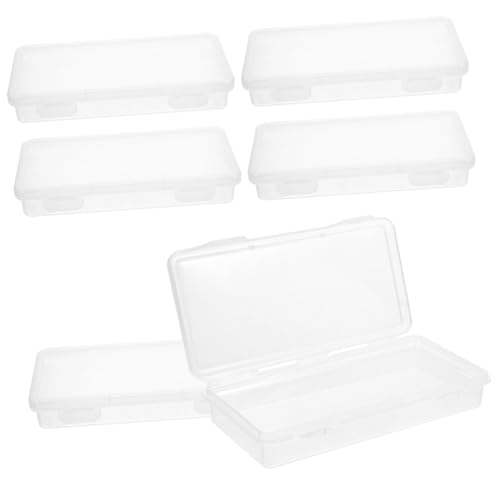 Veemoon 6 Stück Teilig Stapelbare Transparente Stiftebox aus Kunststoff mit Sicherem Deckel Großer Kapazität Vielseitigem Organizer für Bleistifte Aquarellstifte und Bürobedarf für Schule von Veemoon
