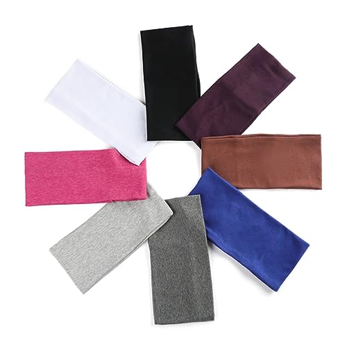 Veemoon 6 Stück Teiliges Baumwoll Stretch Haarband für Damen Elastisches Kopftuch für Sport Yoga und Freizeit Mix Farben Rutschfest Bequem und Anpassbar für Kopf von Veemoon