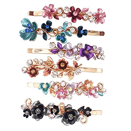 Veemoon 6 Stück Teiliges Bunter Metall Haarklammern mit Blumenmuster Dekorative Haarspangen für Damen für Hochzeiten und Partys Langlebige Haarschmuck Accessoires für Verschiedene von Veemoon