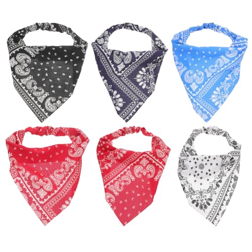 Veemoon 6 Stück Dreieckige Haartücher für Damen Kopftücher Elastische Haarbandanas für Alltags und Festtagslooks Vielseitig Einsetzbar und Dekorativ von Veemoon