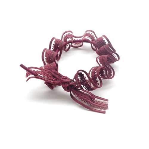 Veemoon 6 Stück Teiliges Elastische Haargummis mit Spitzen schleifen Rutschfestes Haarschmuck accessoire für Mädchen Buntes Haartuch Geeignet für Alltag und Modische Ponytail halter von Veemoon