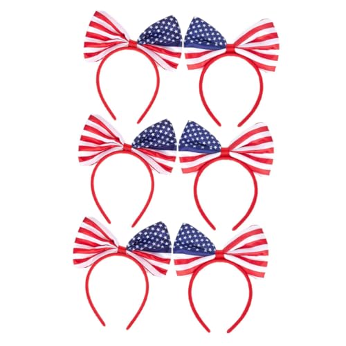 Veemoon 6 Stück Teiliges Festliches Haarband mit Flagge Kreative Kopfbedeckung für Unabhängigkeitstag für Partys und Feiern von Veemoon